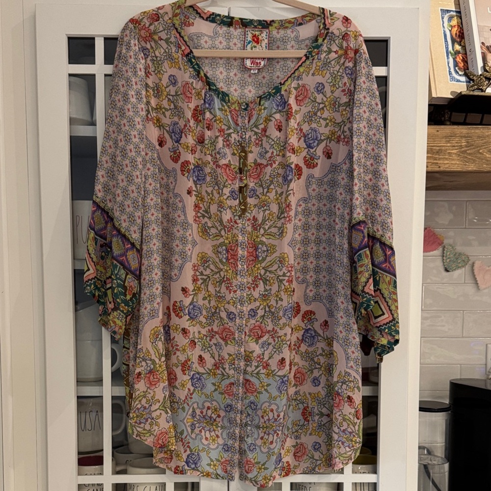Johnny Was Floral Boho Tunic - Rayon 2X